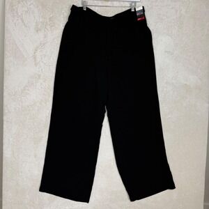New York & Company City Crepe Wide Leg Pants Black Size 18 Average NWT